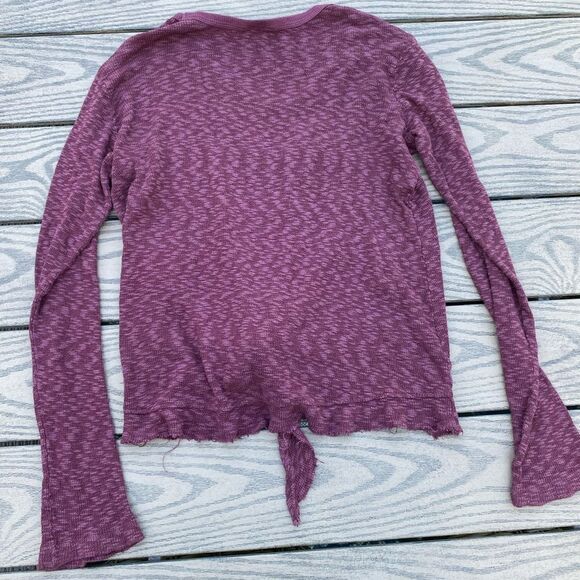 Anthropologie Left of Center Slub Knit purple maroon sweater long sleeve boho - Picture 8 of 8